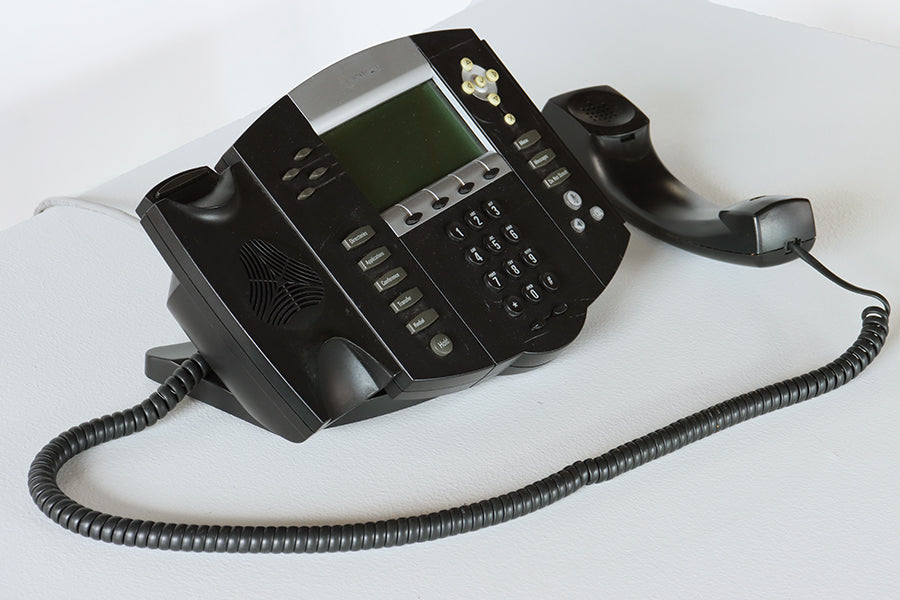 Wide Black Office Phone