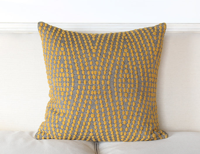 Gold Slub Pillow On Grey