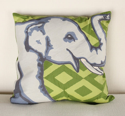PIL171 Green Elephant Pillow