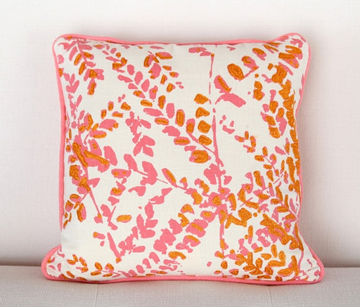 PIL175 Pink and Marigold Floral Pillow 
