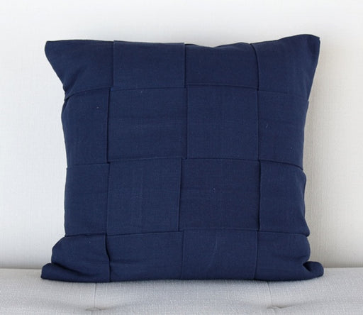 PIL188 Navy Blue Woven Strip Pillow