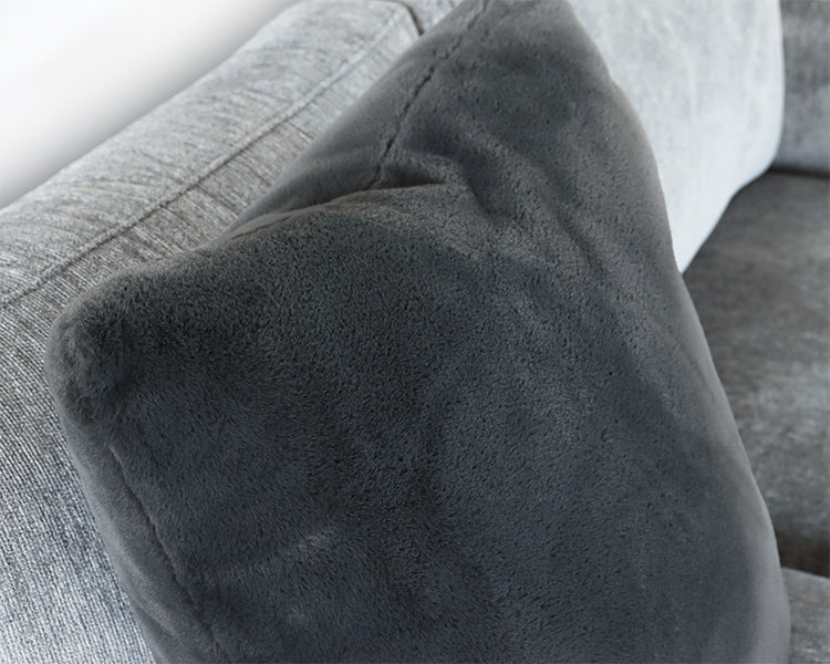 Slate Grey Plush Velvet Pillow