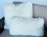 PIL214 Set of 2 Arctic White Lynx Faux Fur Pillows