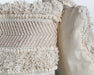 PIL227 White Copper Fringe Pillow 