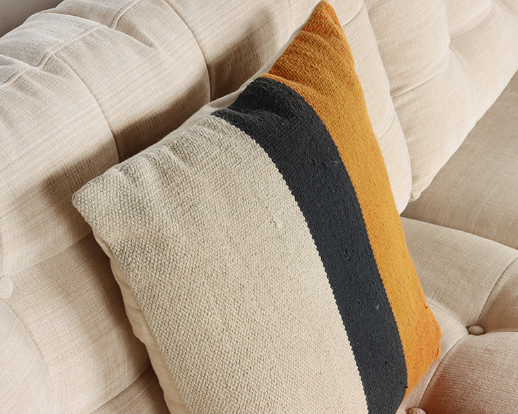 Block Stripe Red Pillow