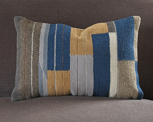 PIL235 Blue Color Block Pillow