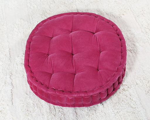 PIL237 - Vivid Pink Tufted Round Floor Pillow