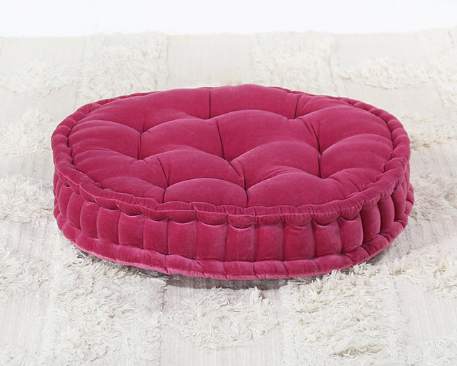 PIL237 - Vivid Pink Tufted Round Floor Pillow