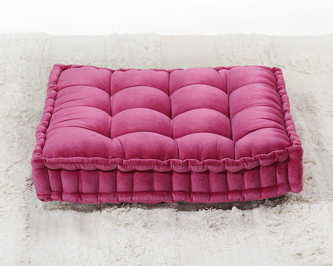 PIL238 - Vivid Pink Tufted Square Floor Pillow