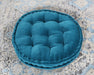 PIL242 - Vivid Teal Tufted Round Floor Pillow