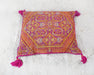 PIL244 - Fuchsia & Saffron Floor Pillow With Tassels