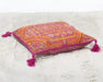 PIL244 - Fuchsia & Saffron Floor Pillow With Tassels
