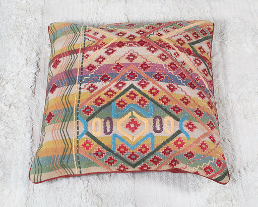PIL245 - Red & Grass Green Tribal Floor Pillow
