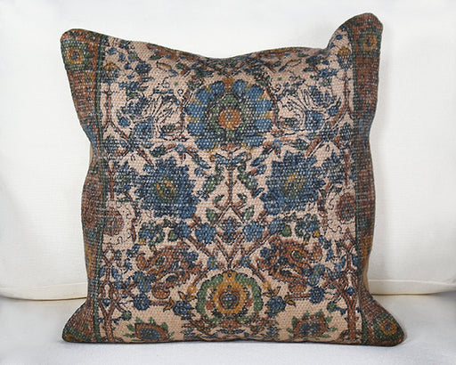 PIL246 - Blue & Khaki Tribal Pillow