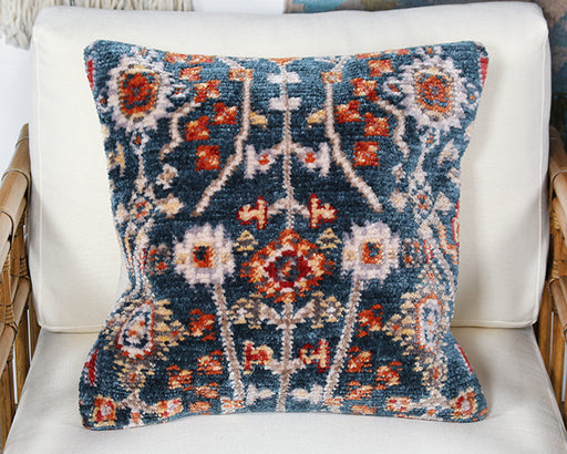 PIL250 - Teal & Orange Woven Tribal Pillow