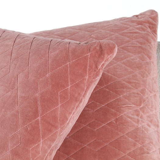 PIL251 - Rose Quilted Velvet Pillow 