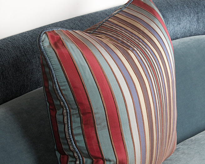 PIL256 - Multi-colored Dark Tone Striped Pillow