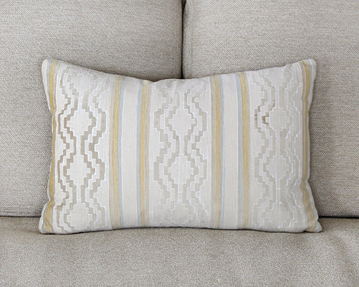 PIL260 - Saffron And Grey Vertical Striped Kidney Pillow