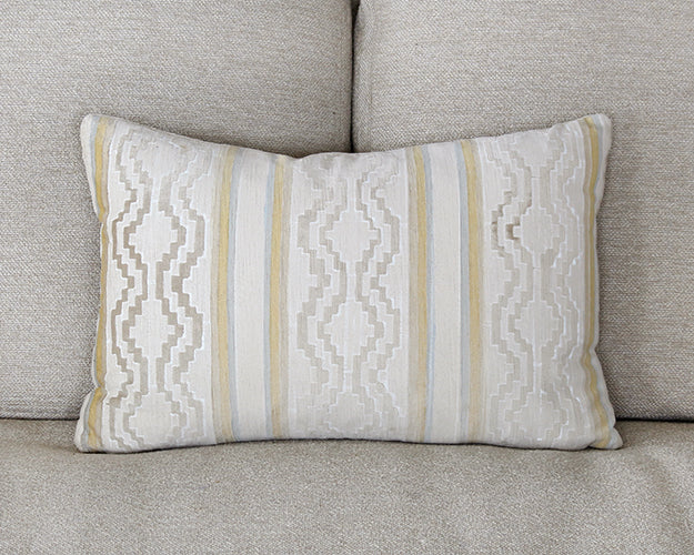 PIL260 - Saffron And Grey Vertical Striped Kidney Pillow