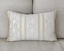 PIL260 - Saffron And Grey Vertical Striped Kidney Pillow