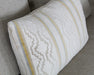 PIL260 - Saffron And Grey Vertical Striped Kidney Pillow