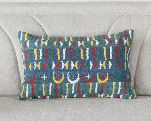 PIL266 - Green And Blue Abstract Pillow 