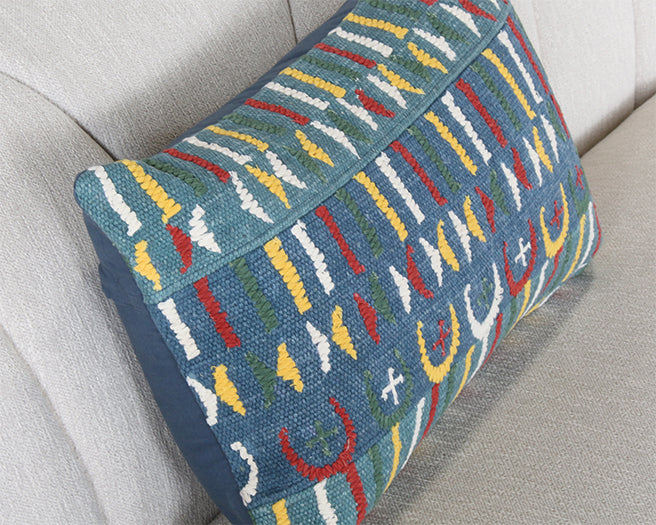 PIL266 - Green And Blue Abstract Pillow 