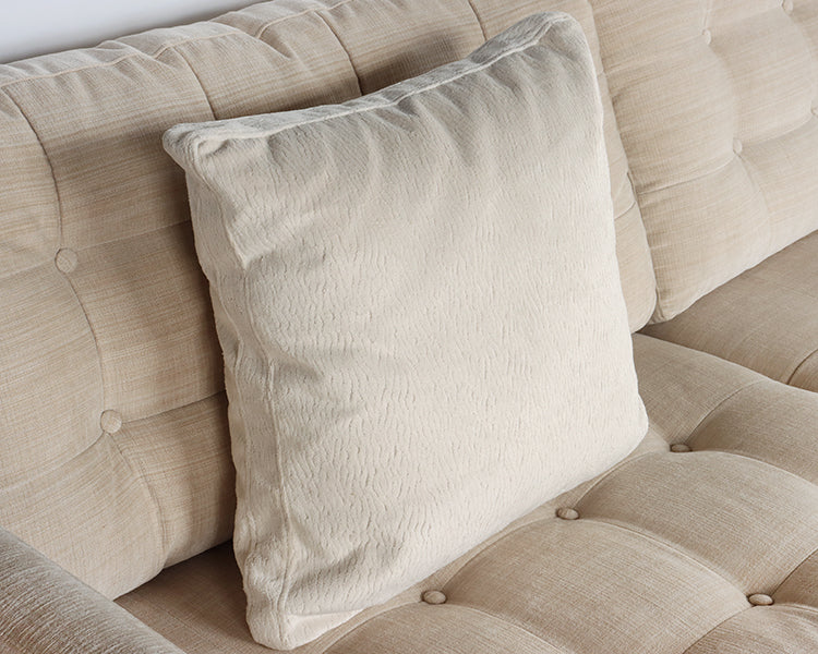 Cream Textured Velvet Pillow