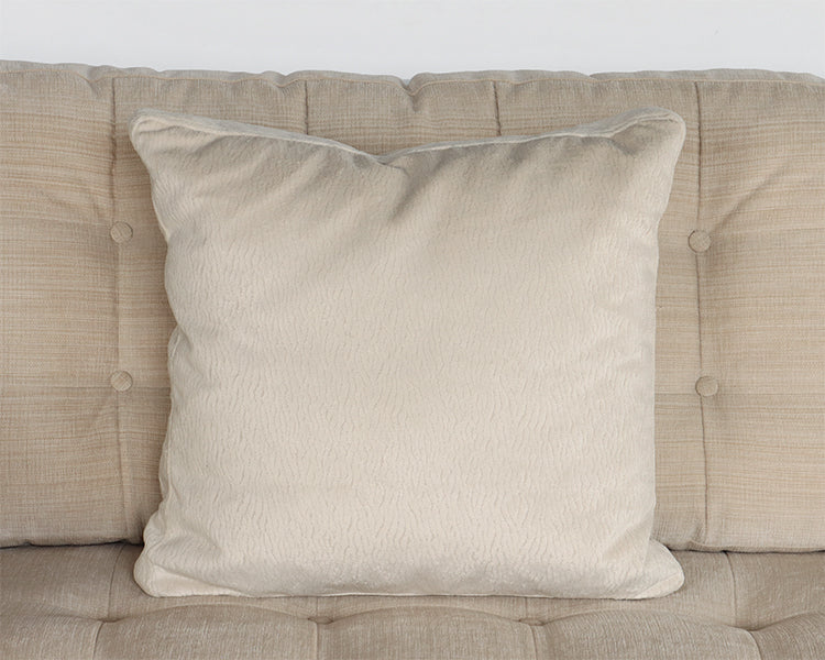 Cream Textured Velvet Pillow
