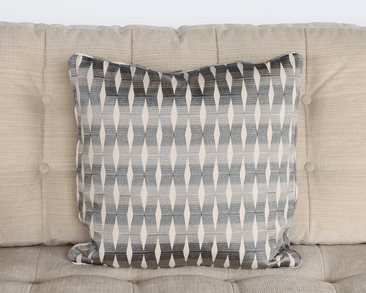 Silver & Cream Geometric Pattern Pillow