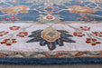 RUG253 9' x 12' Traditional Indian Indigo and Dark Ivory Hand-tufted Wool Rug