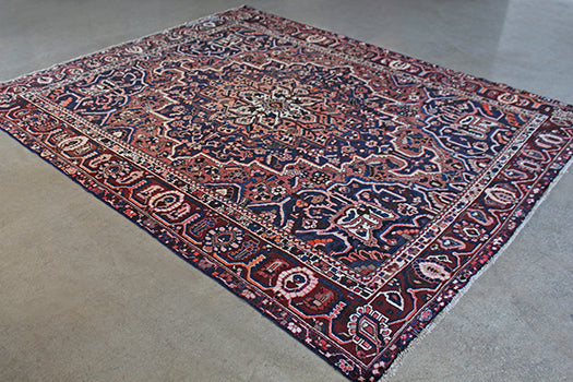 RUG303 9'10 x 12'2 Deep Red Bakhtiari Persian Rug Circa 1965