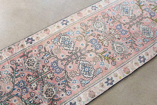 RUG311 2'10 x 10' Salmon Mahallat Persian Runner Circa 1965