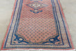 RUG314 2'5 x 8'2 Salmon and Blue Hamadan Persian Runner 