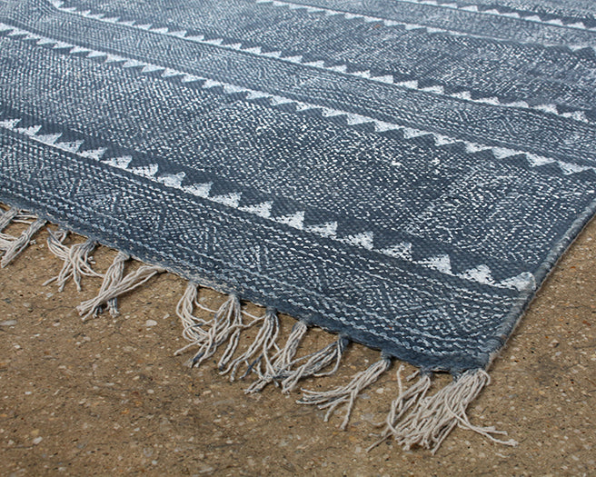RUG346 - 9' x 12' Indigo Block Print Rug