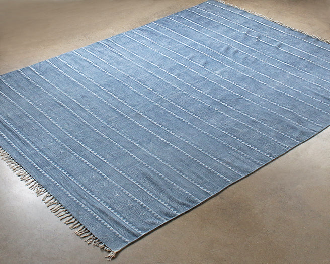 RUG346 - 9' x 12' Indigo Block Print Rug