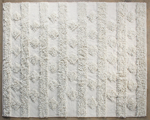 RUG347 - 8' x 10' Beige Diamond Stripe Rug
