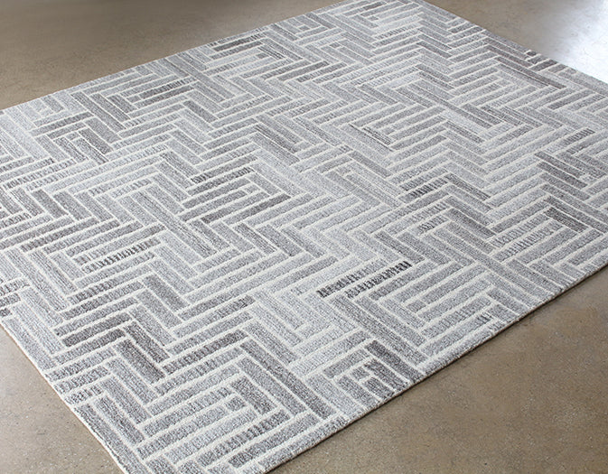 RUG349 - 8 x 10 Taupe Natural Diamond Patterned Rug