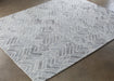 RUG350 - 8 x 10 Warm Gray Taupe Wool Chevron Patterned Rug 