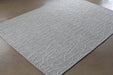 RUG354 - 8 x 11 Ivory Gray Heathered Geometric Patterned Rug