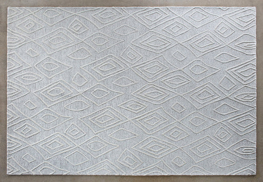 RUG355 - 8 x 11 Ivory Natural Wool & Cotton Patterned Rug
