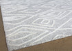RUG355 - 8 x 11 Ivory Natural Wool & Cotton Patterned Rug