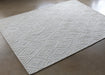 RUG355 - 8 x 11 Ivory Natural Wool & Cotton Patterned Rug