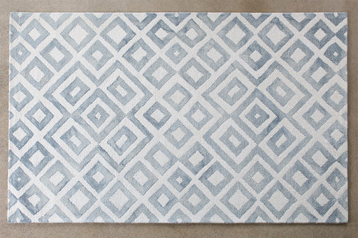 RUG361 - 5' x 8' Aqua Watercolor Bold Patterned Rug