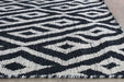 RUG367 - 5' x 8' Ink/Taupe Tribal Inspired Patterned Wool Rug