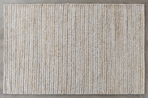 RUG369 - 5' x 8' Ivory Handwoven Jute & Cotton Rug