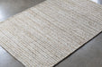RUG369 - 5' x 8' Ivory Handwoven Jute & Cotton Rug
