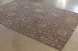 RUG379 - 9 x13 Mocha Floral Wool Rug 