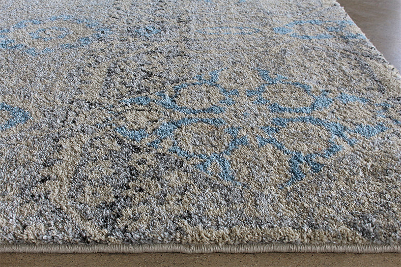 RUG391 - 9 x13 Taupe Azure Floral Patterned Rug