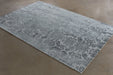 RUG392 - 9 x13 Charcoal Damask Patterned Rug 